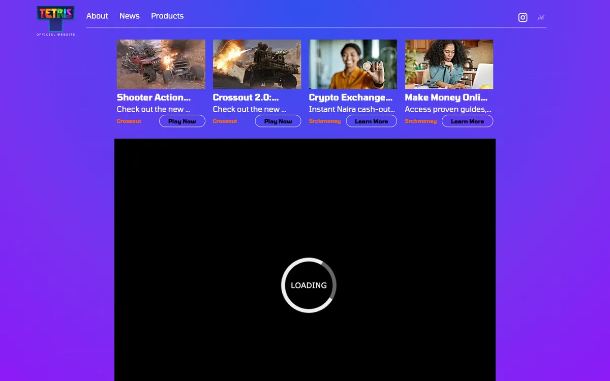 Tetris as it appears in the browser