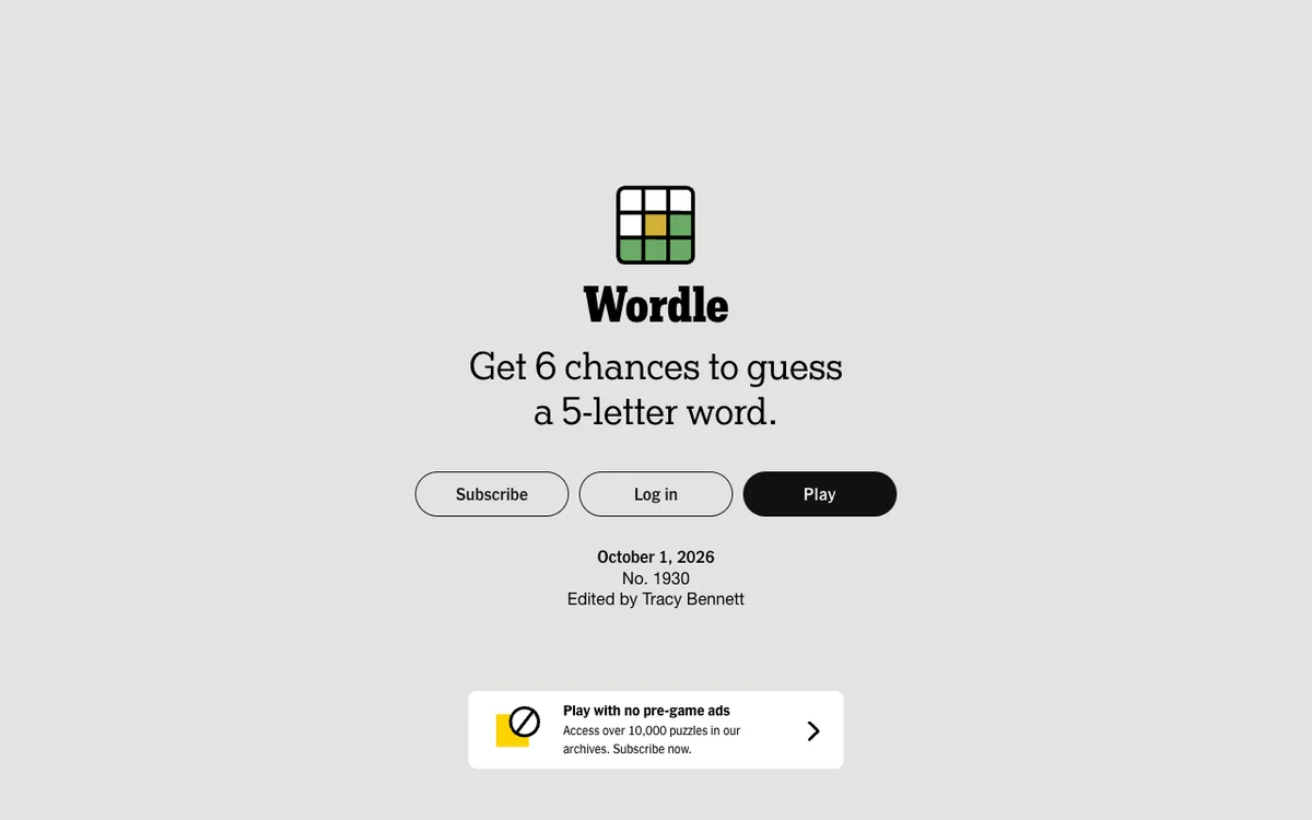 Wordle as it appears in the browser