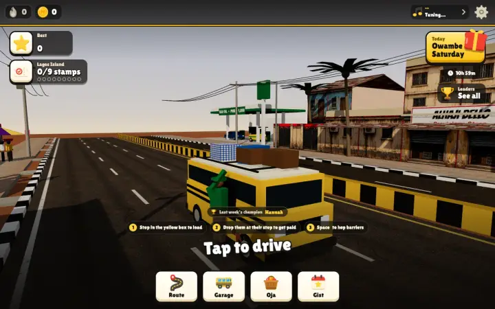 Lagos Run: drive the danfo as it appears in the browser